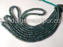 Teal Kyanite Faceted Roundelle Beads